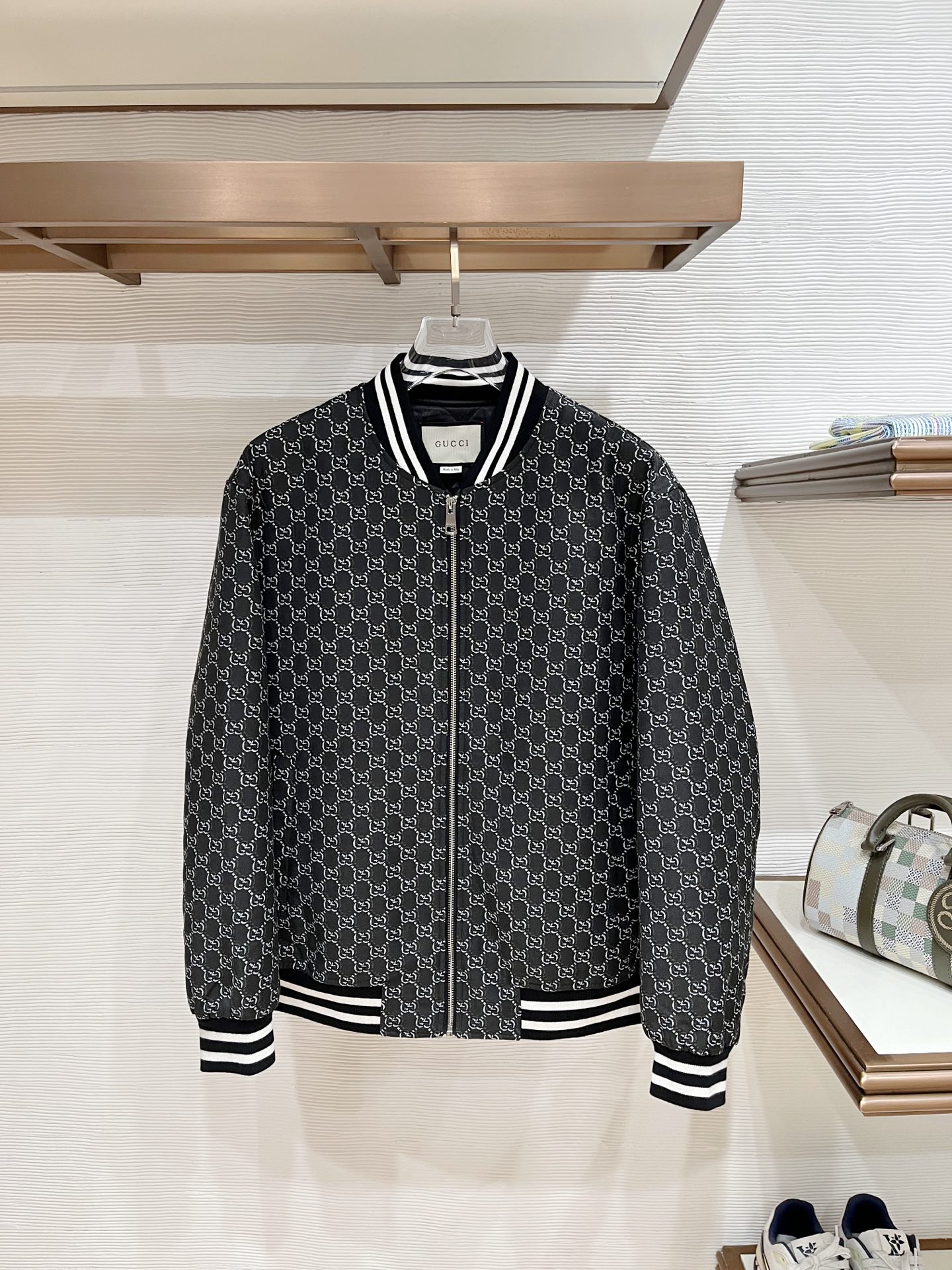 グッチ「Gucci」 オールオーバー ジャカード ベースボールジャケット / ブルゾン