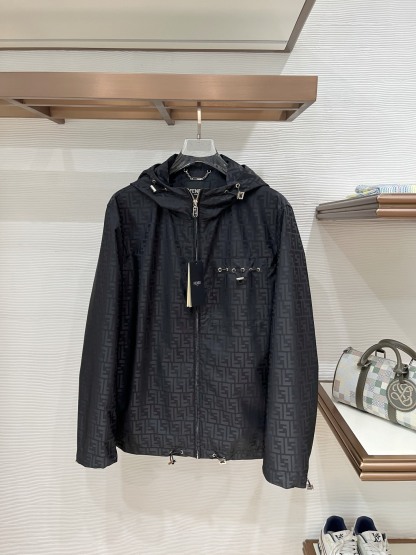 フェンディ「Fendi」フェンディ FFジャカード フーデッド ジャケット / メンズ ウィンドブレーカー