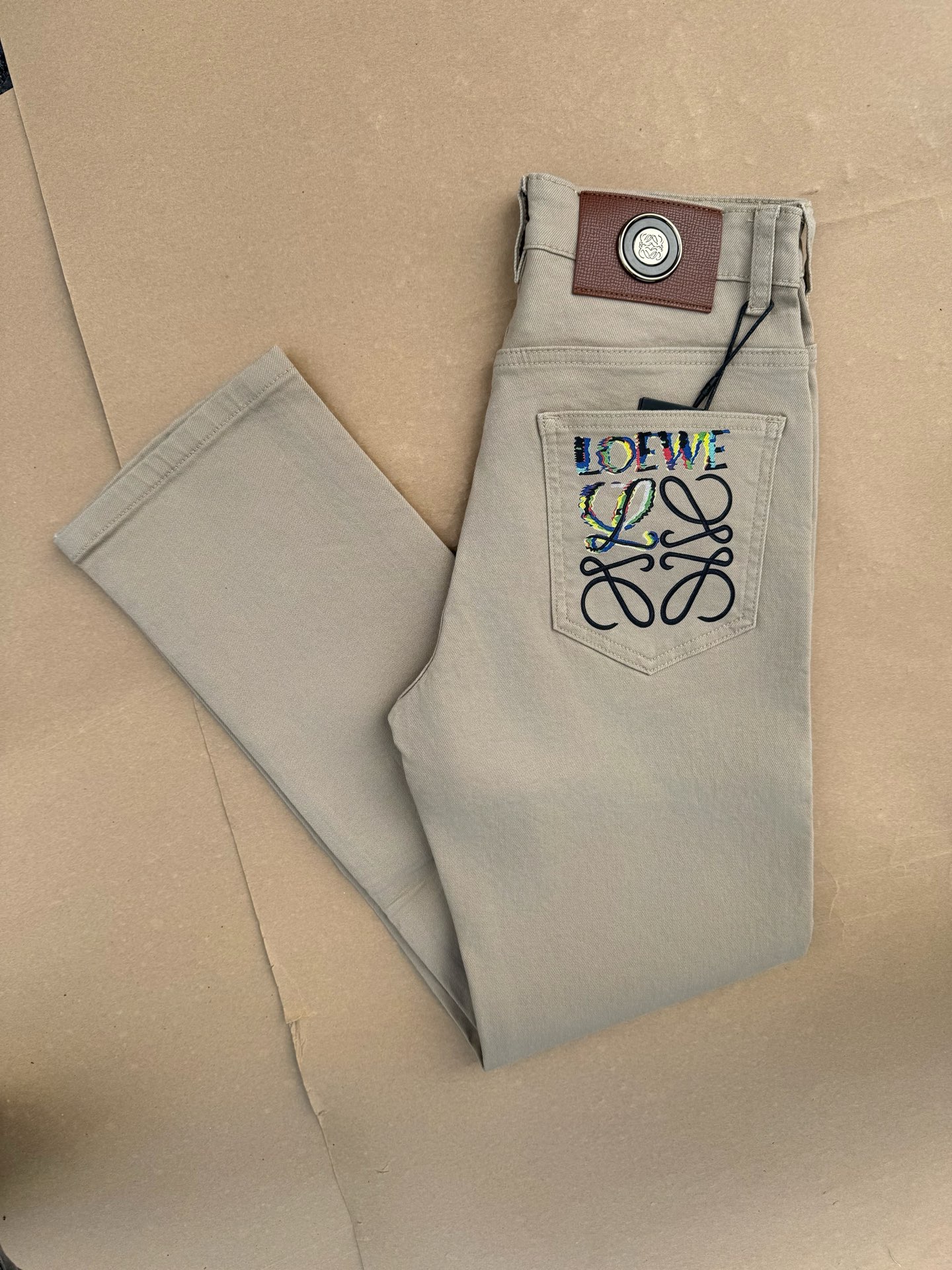LOEWE &-ロエベ プリントロゴ ハイウエスト ストレートパンツ / ロングパンツ