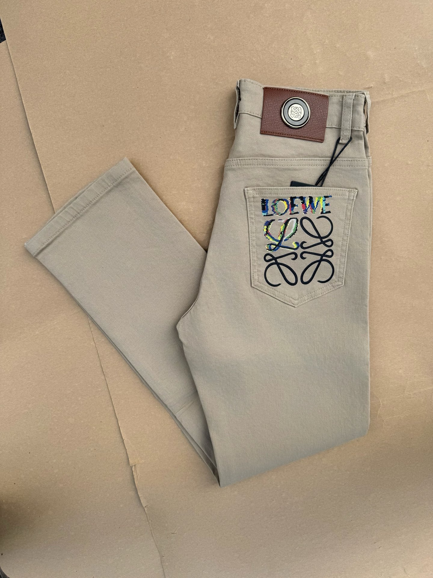 LOEWE &-ロエベ プリントロゴ ハイウエスト ストレートパンツ / ロングパンツ