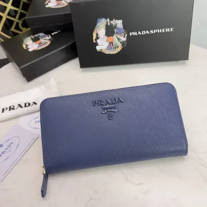 プラダ「PRADA」サフィアーノレザー ジップアラウンド長財布
