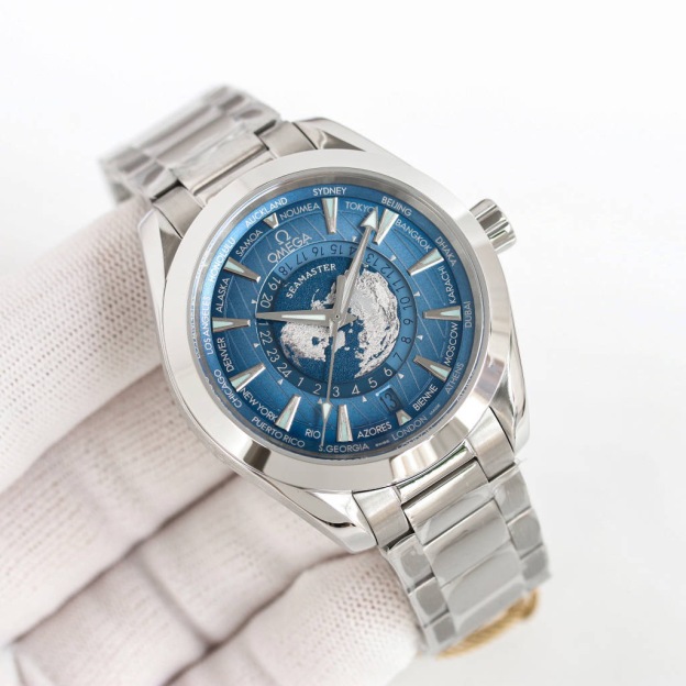 オメガ「Omega」シーマスター アクアテラ ワールドタイム メンズ メカニカル ウォッチ43MM