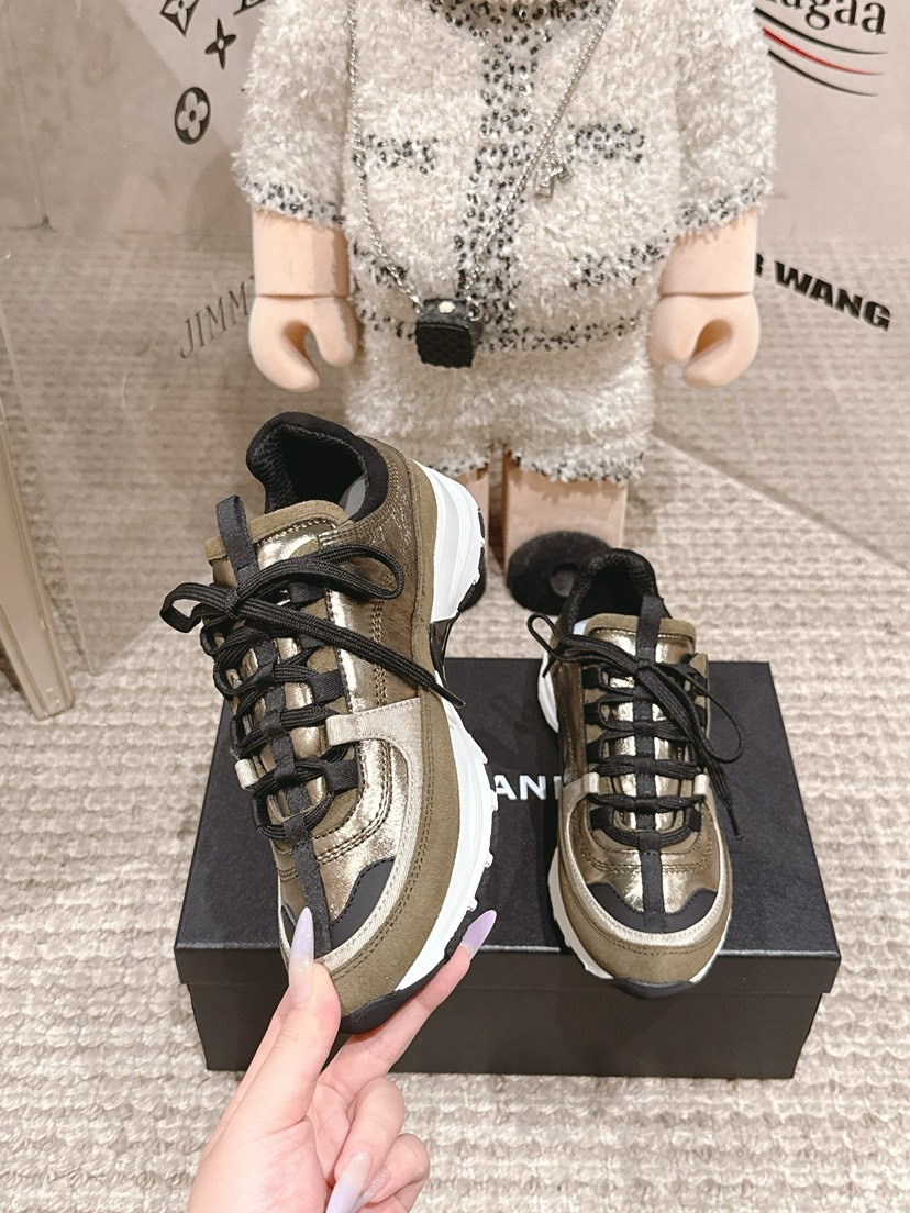 シャネル「Chanel」シャネル スタイル レザースニーカー (パンダカラー) / レジャースニーカー