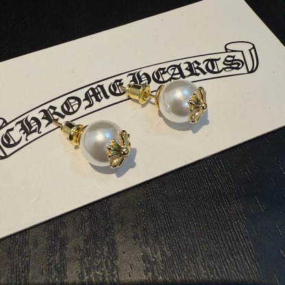 クロムハーツ「Chrome Hearts」クロムハーツ × ミキモト コラボレーション パールクロスピアス S925 ピアス
