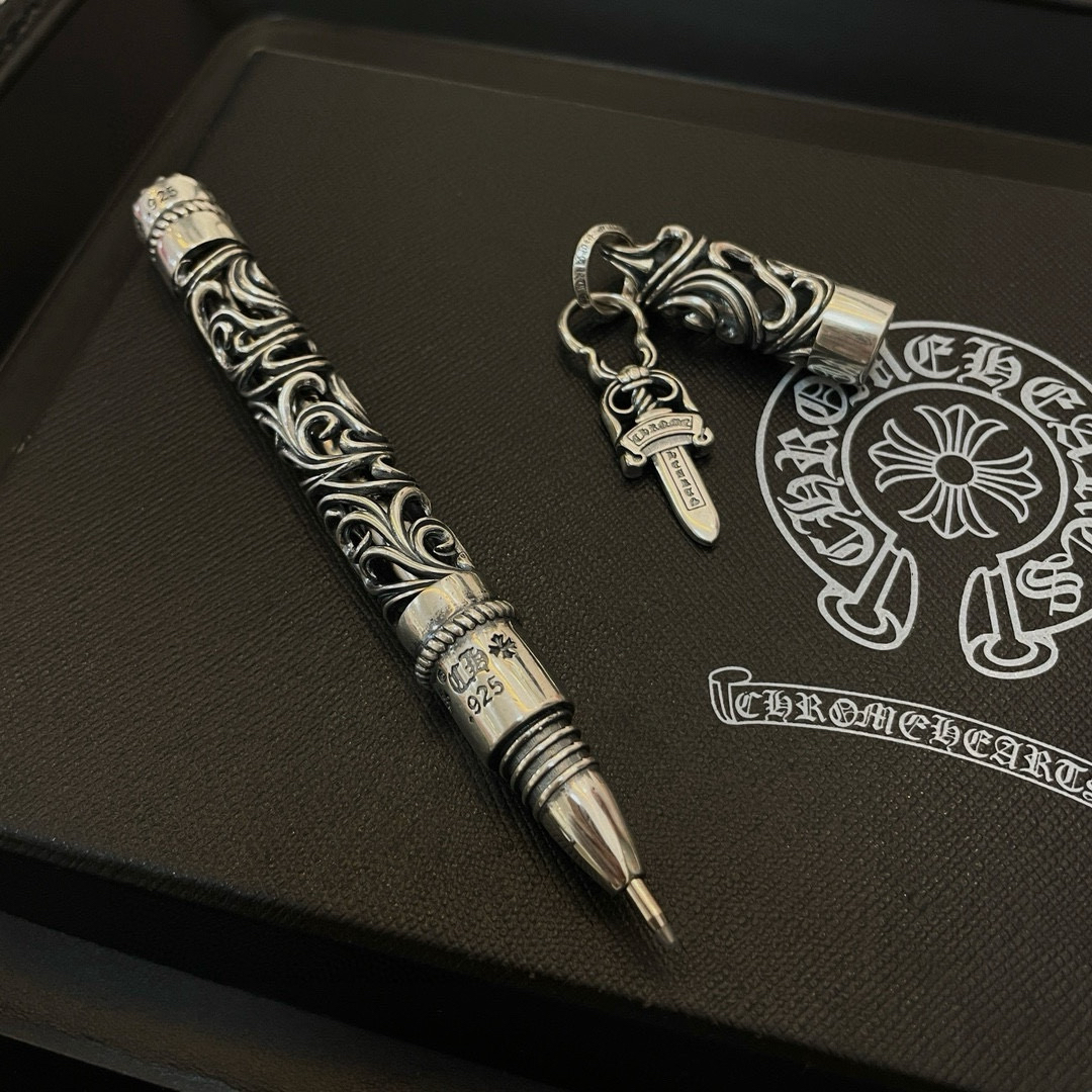 クロムハーツ「Chrome Hearts」ヴィンテージ風 蔓彫り オープンワーク サインペン - 精巧な職人技、非凡な質感