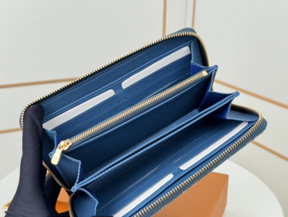 ルイ・ヴィトン「Louis Vuitton」モノグラム デニム ジップ ウォレット