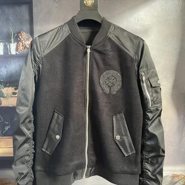 クロムハーツ「Chrome Hearts」レザー ベースボール ジャケット