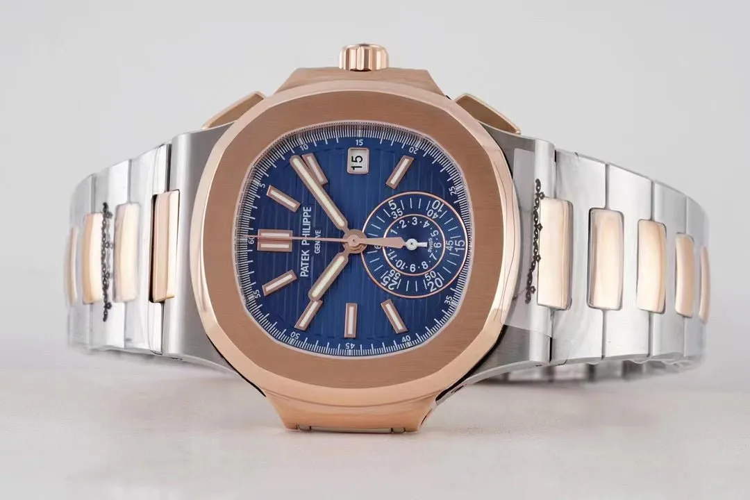 パテック フィリップ「Patek Philippe」ナチュラル 5980 クロノグラフ メンズウォッチ46MM