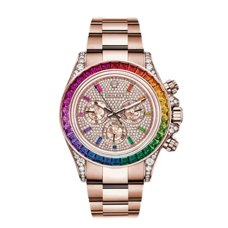 ロレックス「Rolex」宇宙計型デイトナ レインボーダイヤル クロノグラフ腕時計40MM