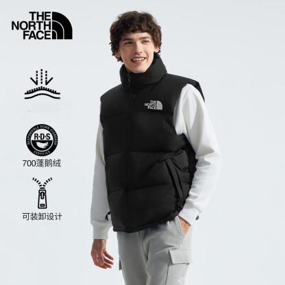 The North Face 96Nuptse ダウンベスト・マーカーのクラシックなアイコン、人気ブランドのガチェウの羽毛で作られたもの