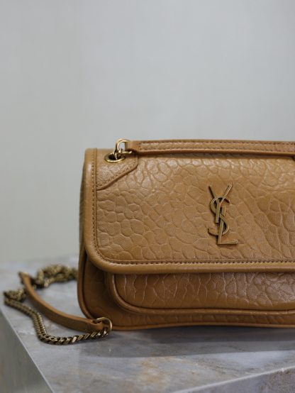 2026サンローラン「Saint Laurent NIKI ミニ グレインドラムスキン チェーンショルダーバッグ