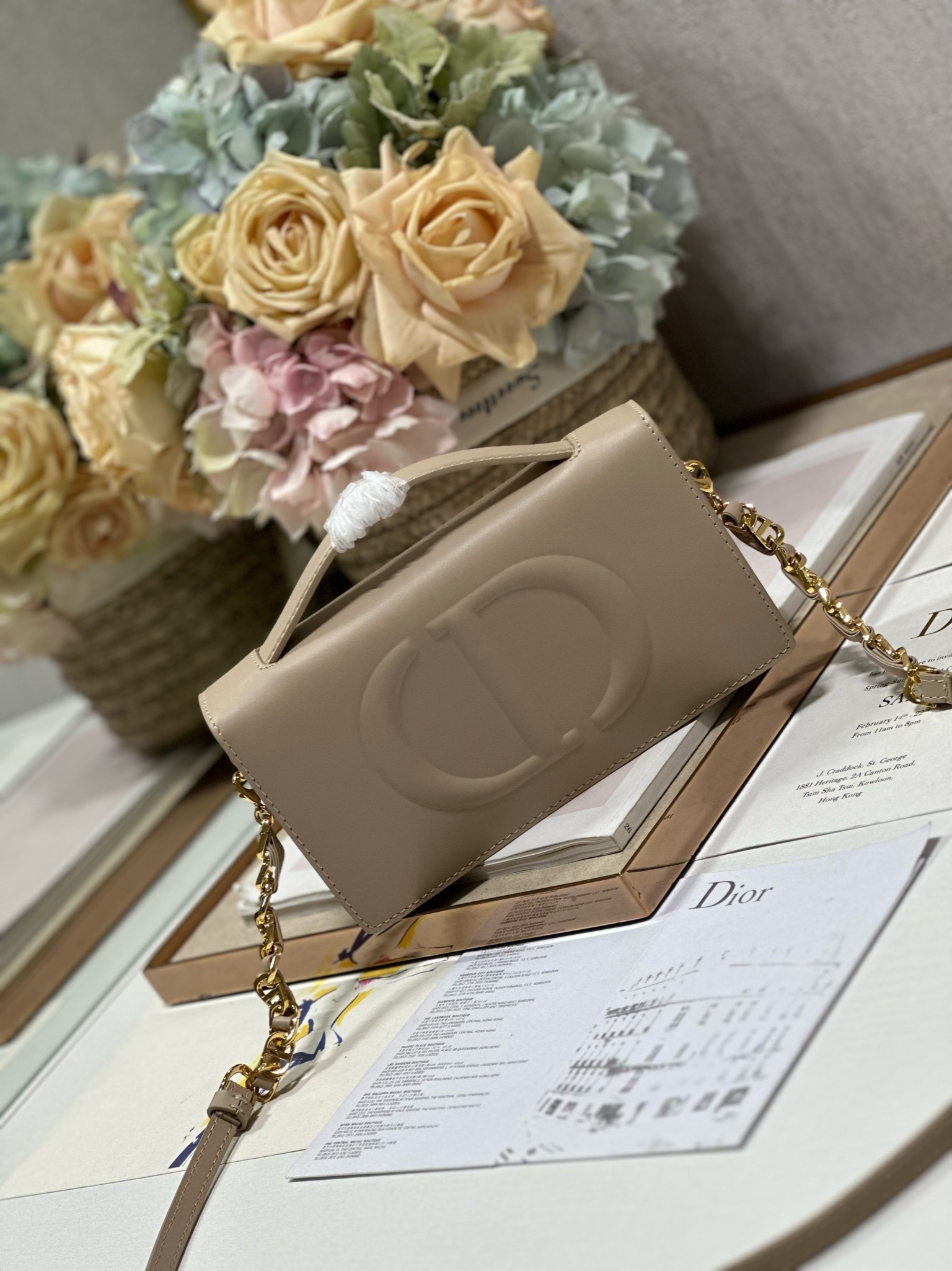 ディオール「Dior」CD SIGNATURE ミニ チェーン バッグ「アプリコット」