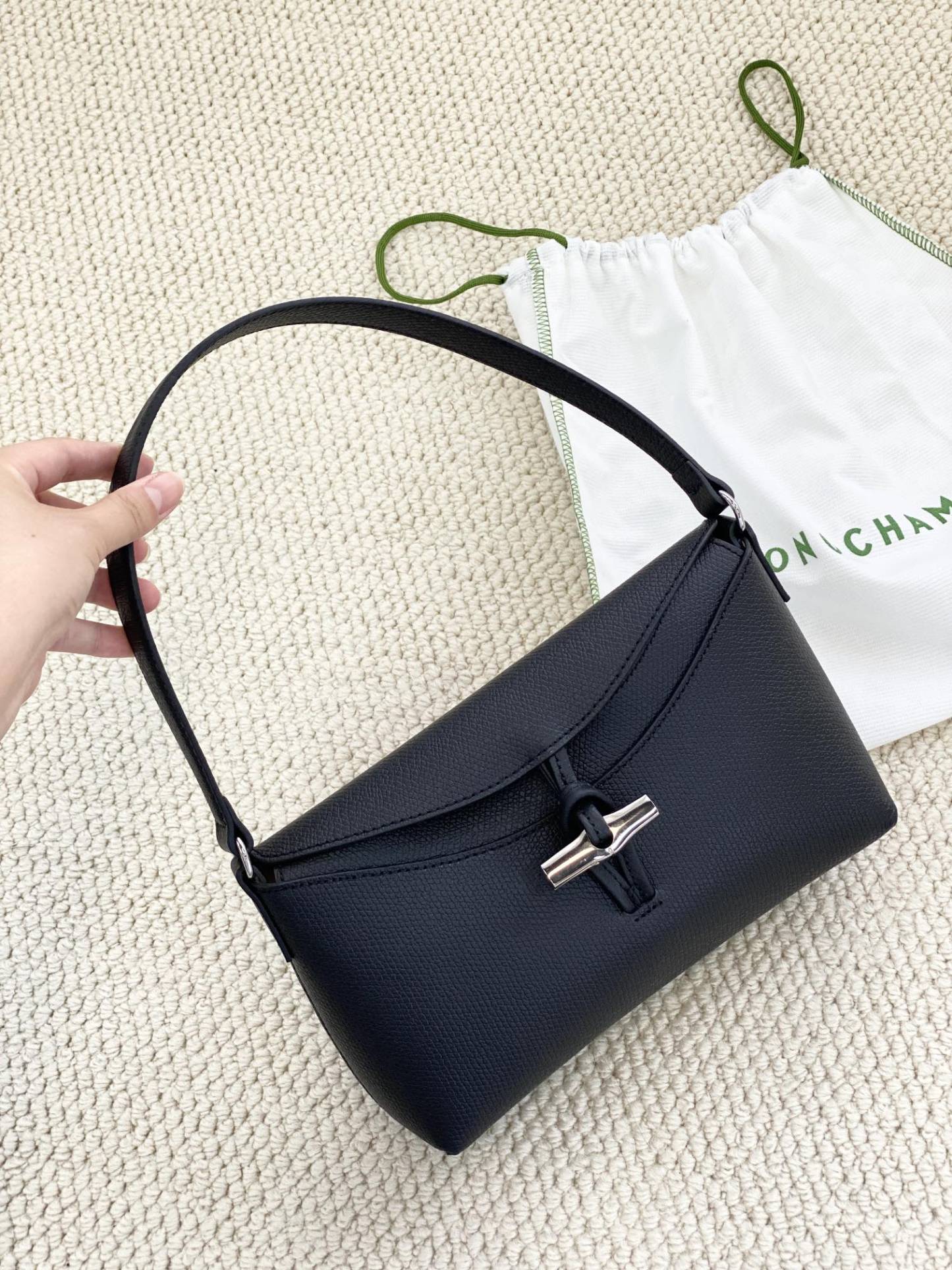 ロンシャン「Longchamp」ロンジャンプ ロゾー 竹節トップハンドルショルダーバッグ スモール