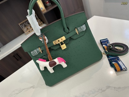 エルメス「Hermès」Birkin オーストリッチレザー ショルダーバッグ