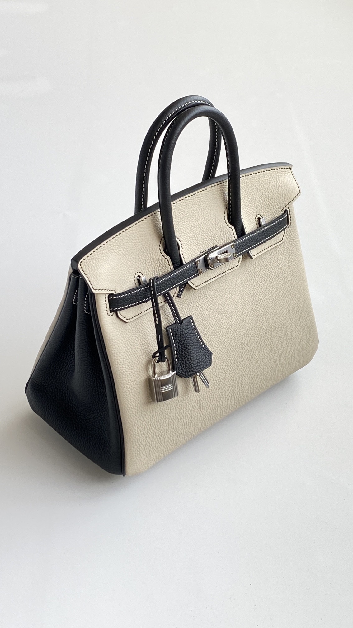 エルメス「Hermès」Birkin 25 パンダ レザー ショルダーバッグ