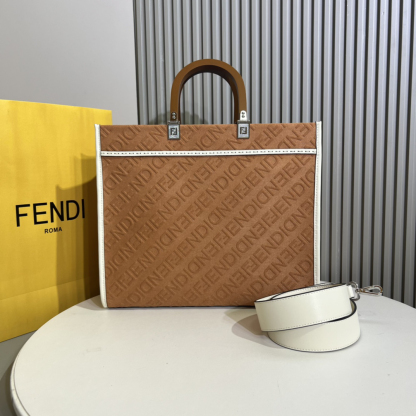 フェンディ「Fendi」Sunshine FF ファブリック ミディアムトートバッグ