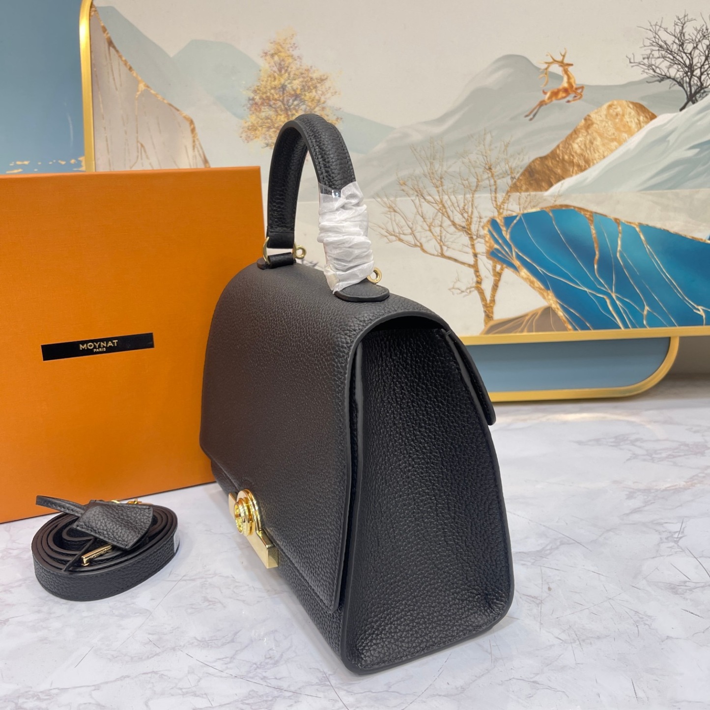 モイナ「Moynat」Réjane レザーバッグ