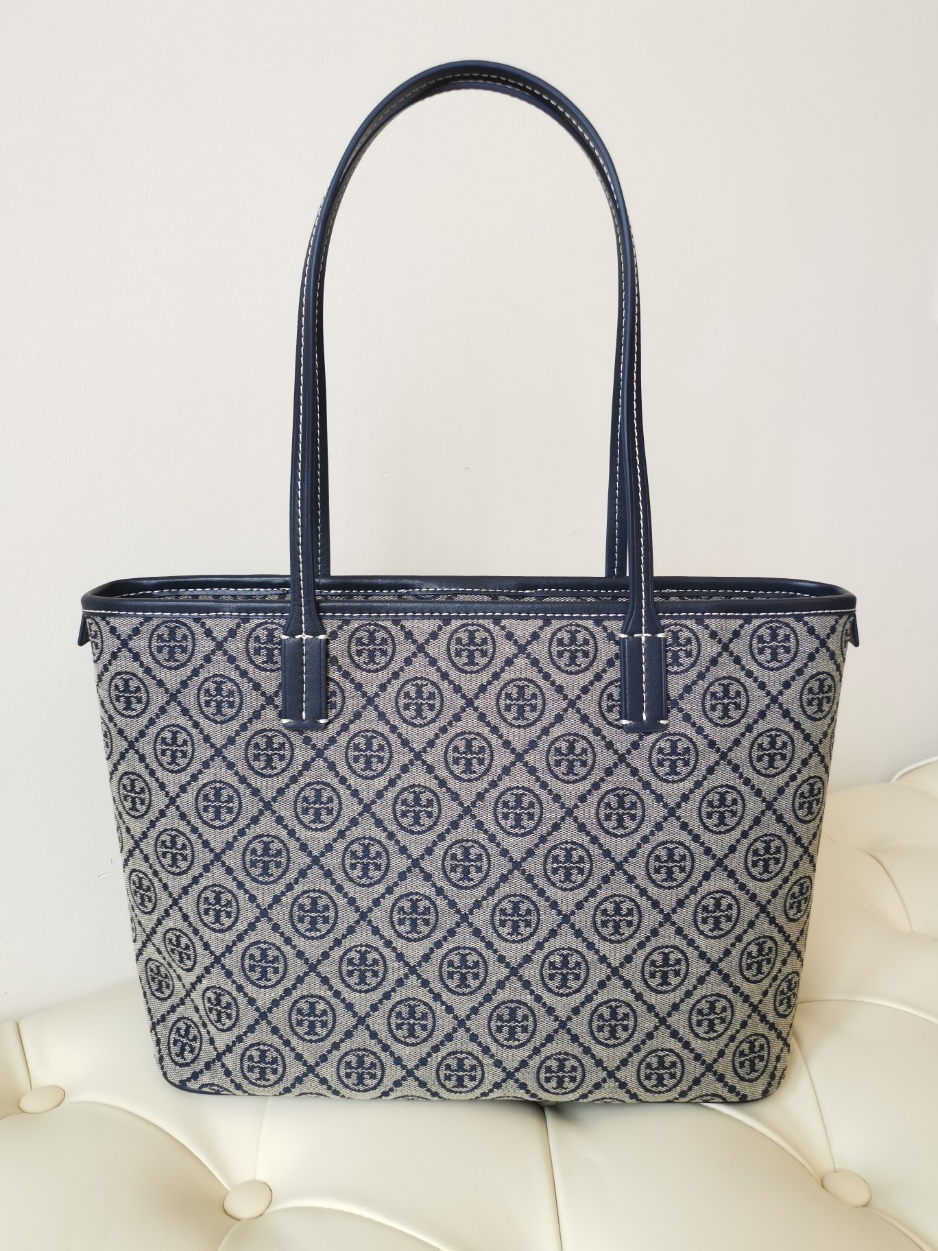 トリー バーチ「Tory Burch」1915 ブルーフラワー トートバッグ