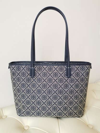 トリー バーチ「Tory Burch」1915 ブルーフラワー トートバッグ