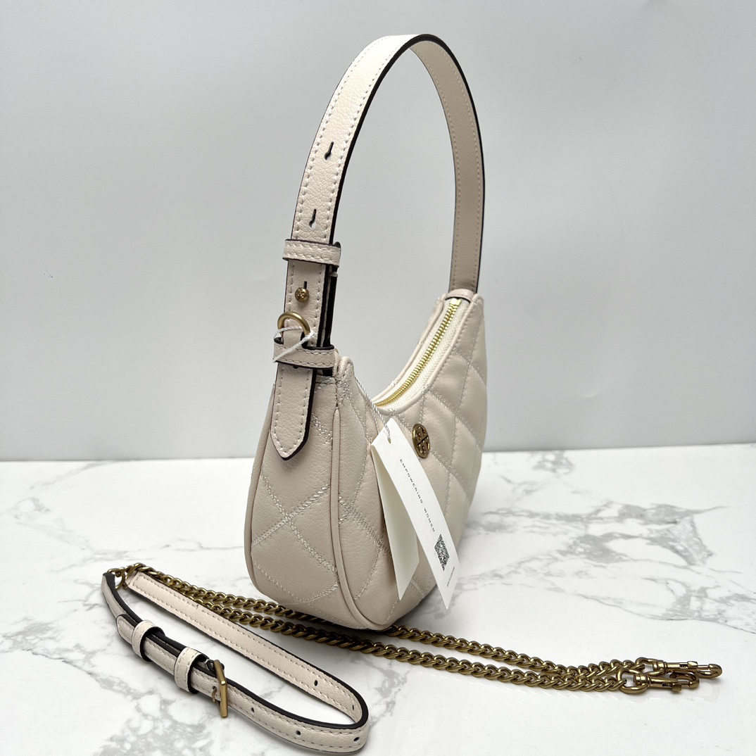 トリー バーチ「Tory Burch」ウィラ ハーフムーン アンダーアームバッグ チェーンショルダー/ハンドバッグ