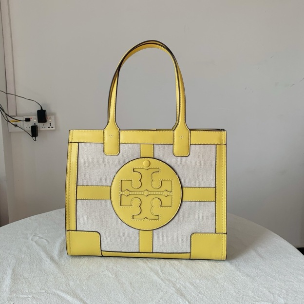 トリー バーチ「Tory Burch」ビッグロゴ カラーブロック トート/ハンドバッグ