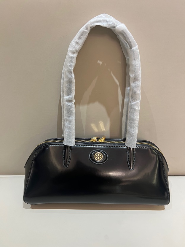 トリー バーチ「Tory Burch」ロビンソン スパッツォラート ウェッジ ラッカーレザー ロングハンドバッグ