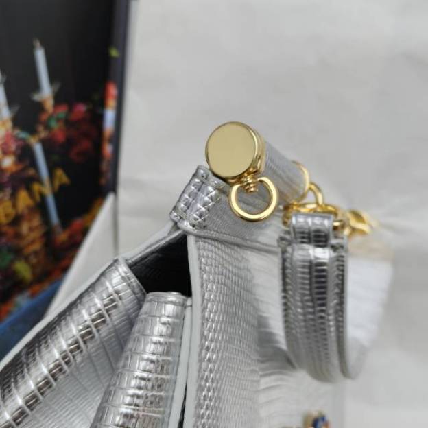 ドルチェ・アンド・ガッバーナ「D&G」 シシリー イグアナプリント レザートップハンドルバッグ