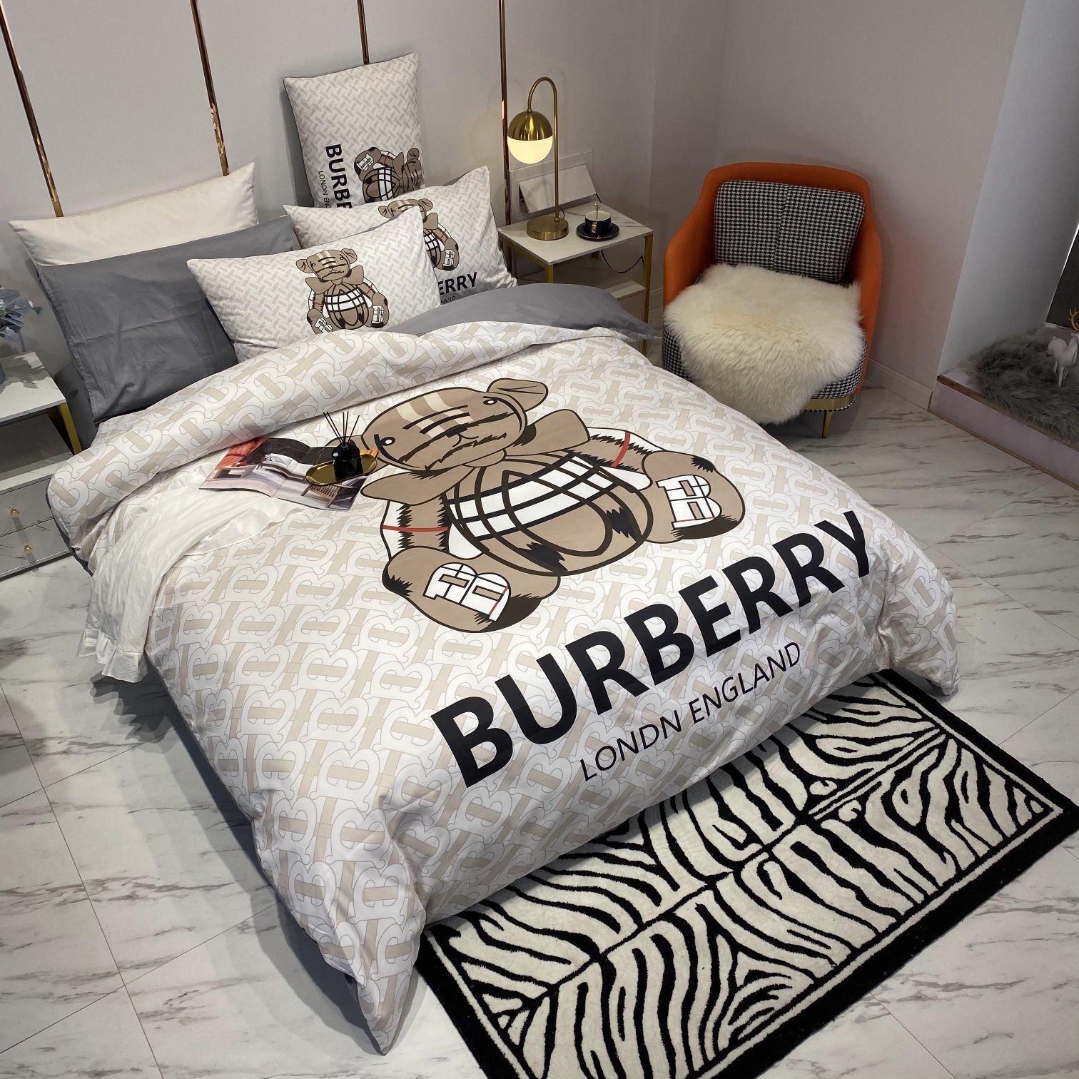 バーバリー「Burberry」プレミアムコットン デジタルプリント 4点セット