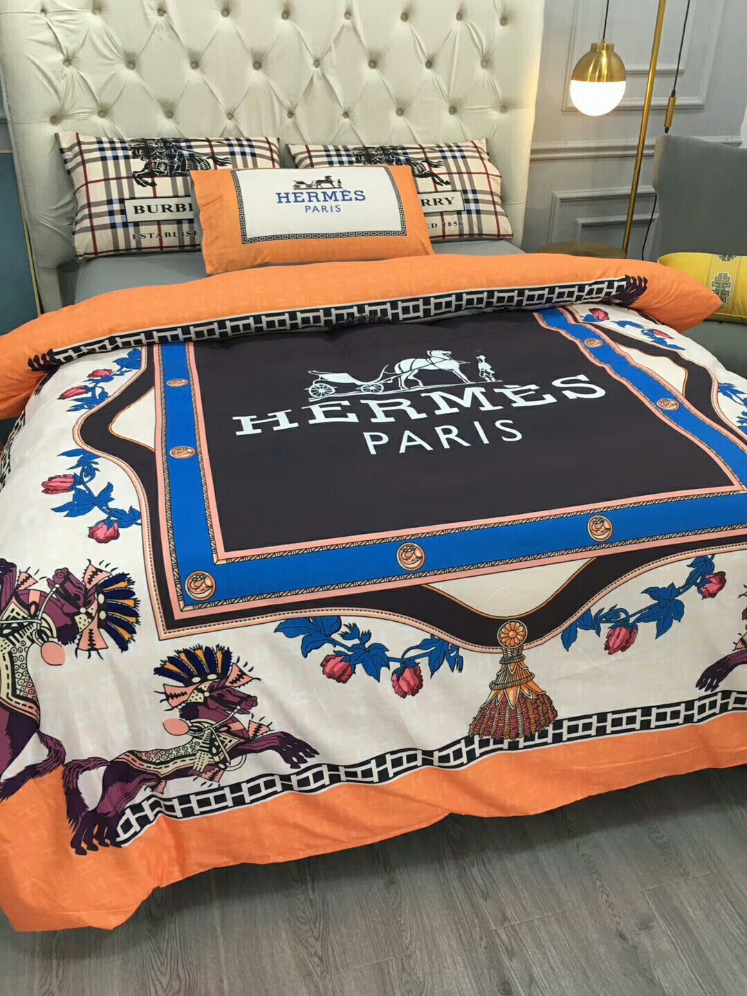 エルメス「Hermès」プレミアムコットン デジタルプリント 4点セット