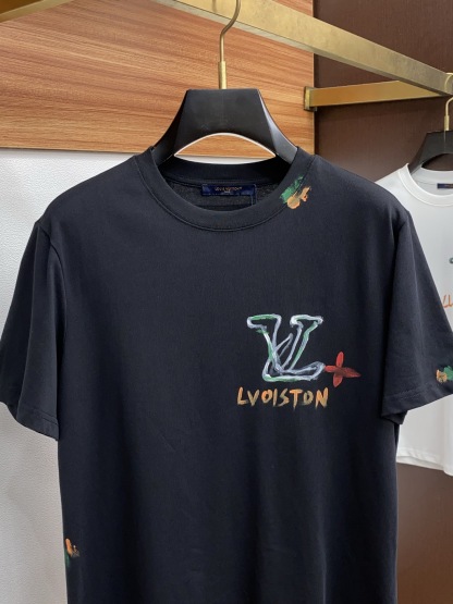 ルイ・ヴィトン「Louis Vuitton」SS25 新工艺モノグラム コットン オーバーサイズ クルーネックTシャツ（メンズ）