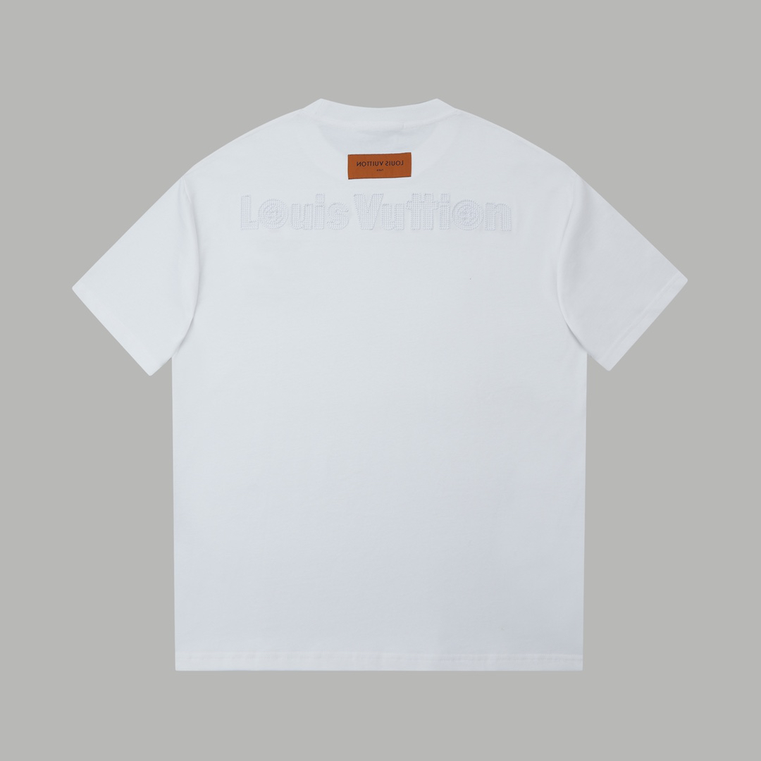 ルイ・ヴィトン「Louis Vuitton」25SS スプリング コレクション カットアウトエンブロイダリー LVロゴ ショートスリーブTシャツ（メンズ）