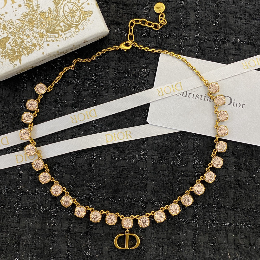 ディオール「Dior」ROSE DIOR PRÉ CATELAN ピンクダイヤモンドネックレス42CM