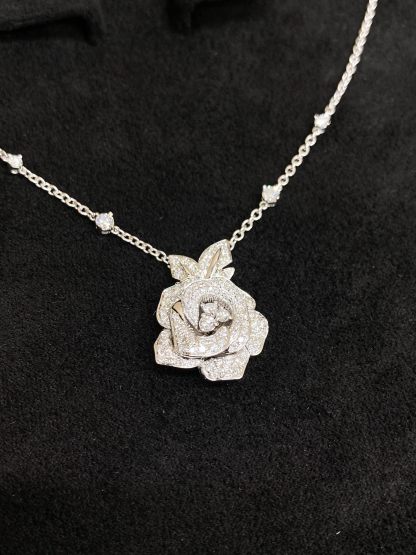 ディオール「Dior」ROSE DIOR BAGATELLE フルダイヤモンドネックレス40CM