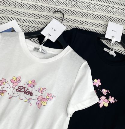 ディオール「Dior」25SS ハート＆バタフライ モノグラム プリントTシャツ