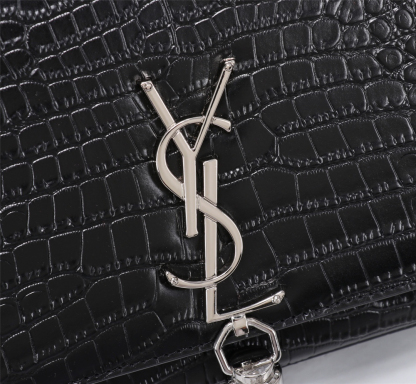サンローラン「Saint Laurent」KATE 24cm クロコダイル柄フリンジデザイン