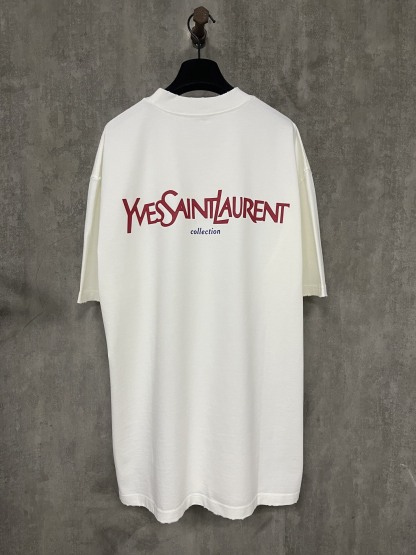 サンローラン「Saint Laurent」25SS クラシックロゴ プリント ヘビーウェイトTシャツ