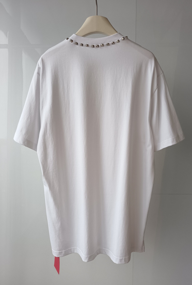 ヴァレンティノ「Valentino」 クラシックシンプルリベットコットン丸首半袖