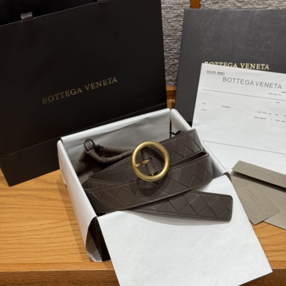 ボッテガ ヴェネタ「Bottega Veneta」イントレチャート リング バックル ベルト100CM