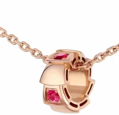 ブルガリ「Bvlgari」Serpenti Viper レッドルビー ネックレス41-43cm