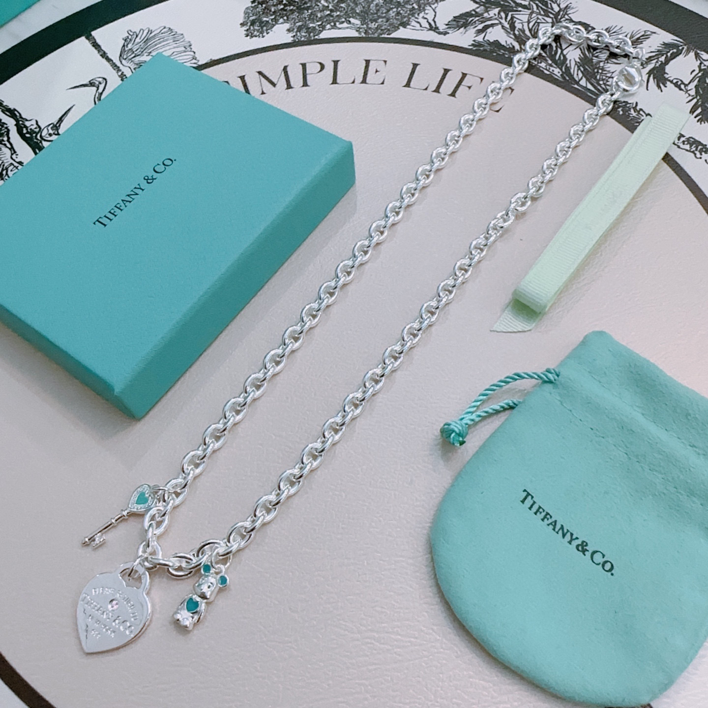 ティファニー「Tiffany & Co.」ハートタグ ネックレス40.6CM