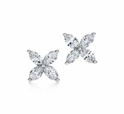 ティファニー「Tiffany & Co.」シリーズ マーキスカット フラワークラスター イヤリング