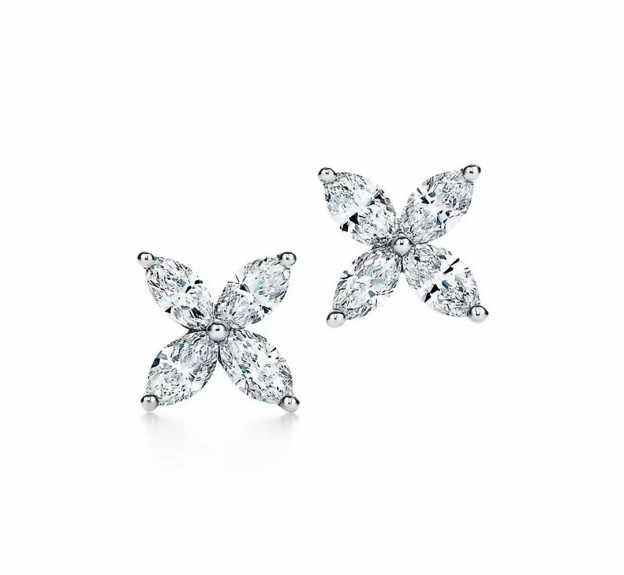 ティファニー「Tiffany & Co.」シリーズ マーキスカット フラワークラスター イヤリング