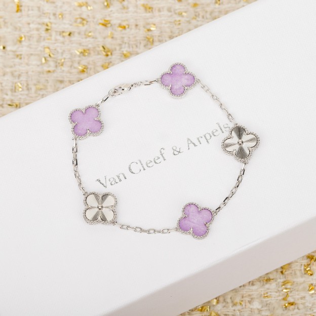 ヴァン クリーフ＆アーペル「Van Cleef & Arpels」Alhambra パールマザーオブパール レーザー ブレスレット19cm