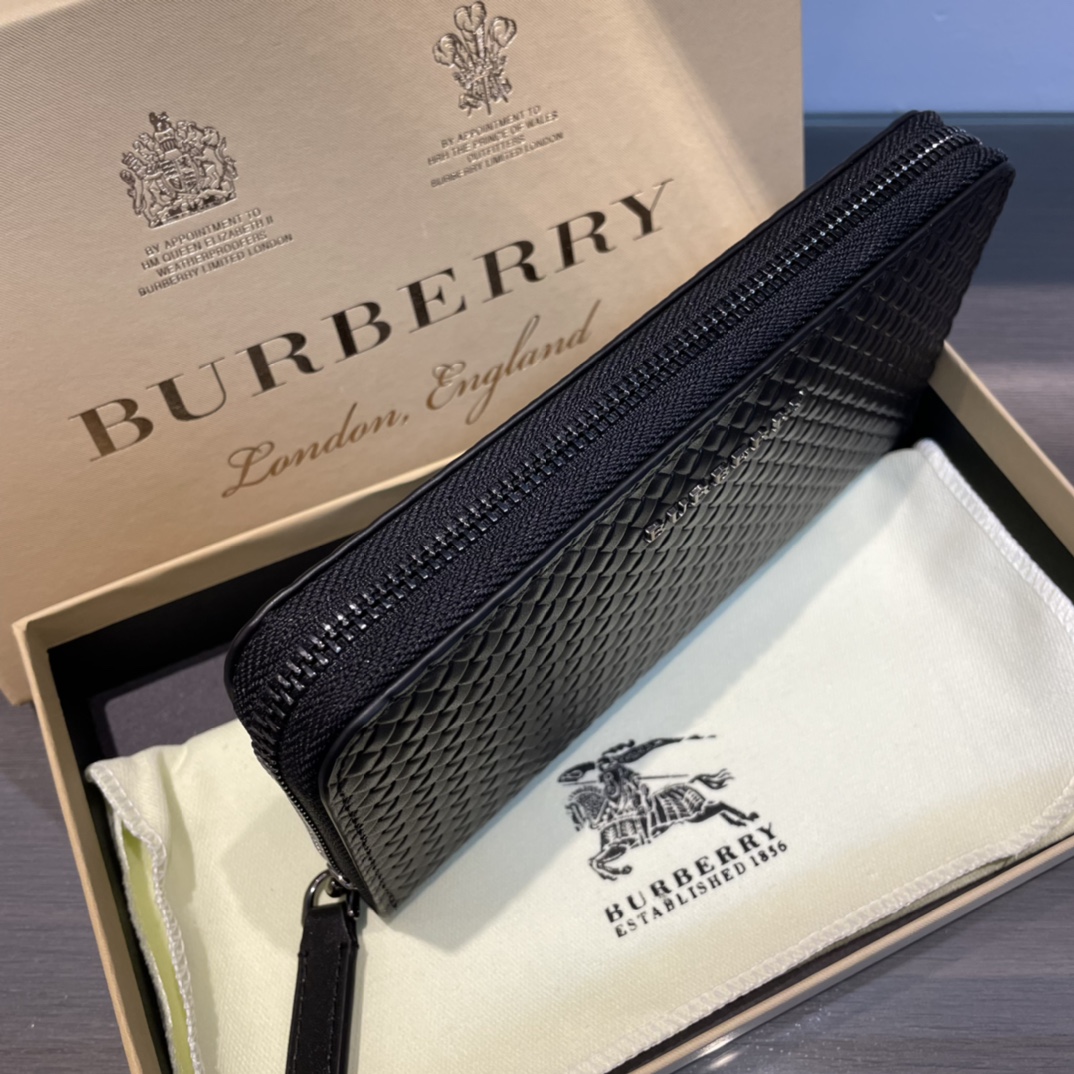 バーバリー「Burberry」メンズ シングルジップ スモール ウォレット
