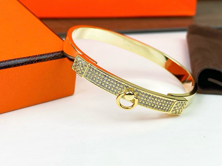 エルメス「Hermès」定番Kellyハーフドリルブレスレット15.8cm