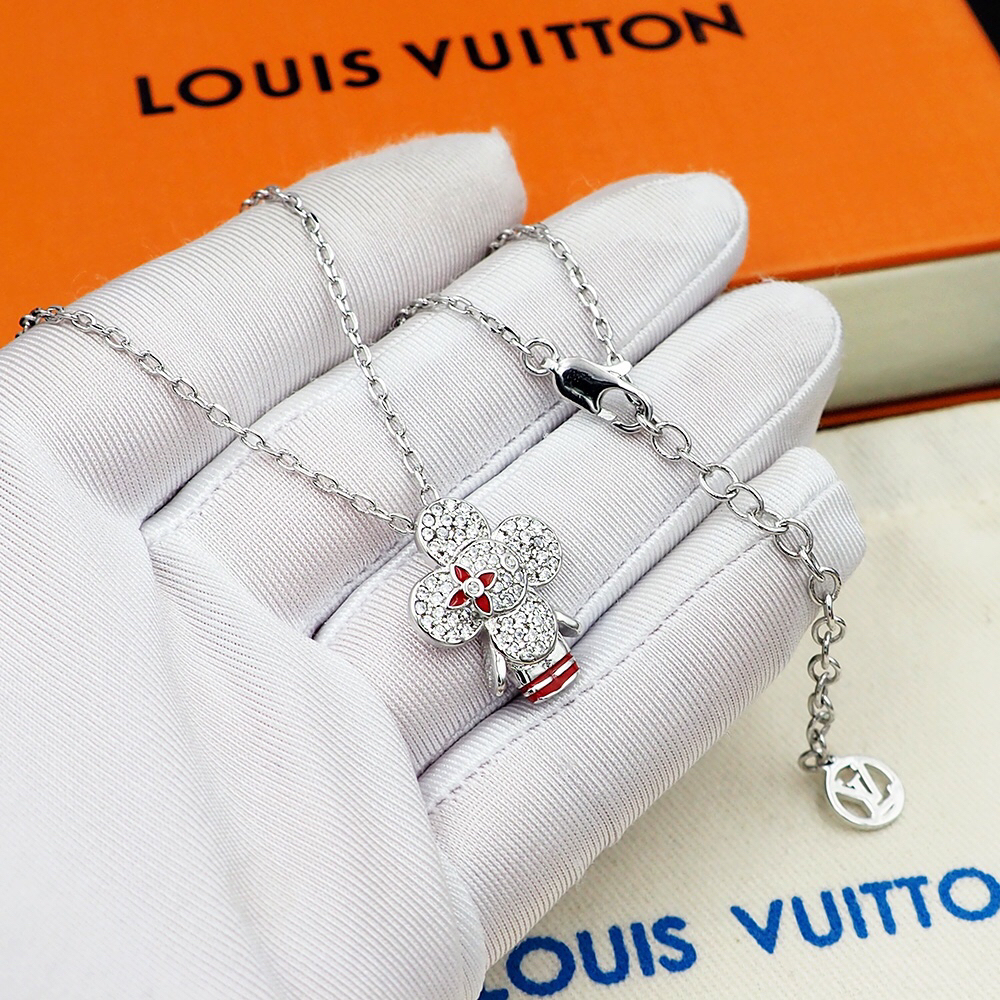 ルイ・ヴィトン「Louis Vuitton」ヴィヴィアン チャーム ジルコニア ネックレス