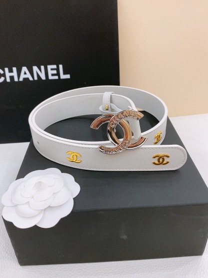 シャネル「Chanel」ダブルC レザーベルト ベルト100CM