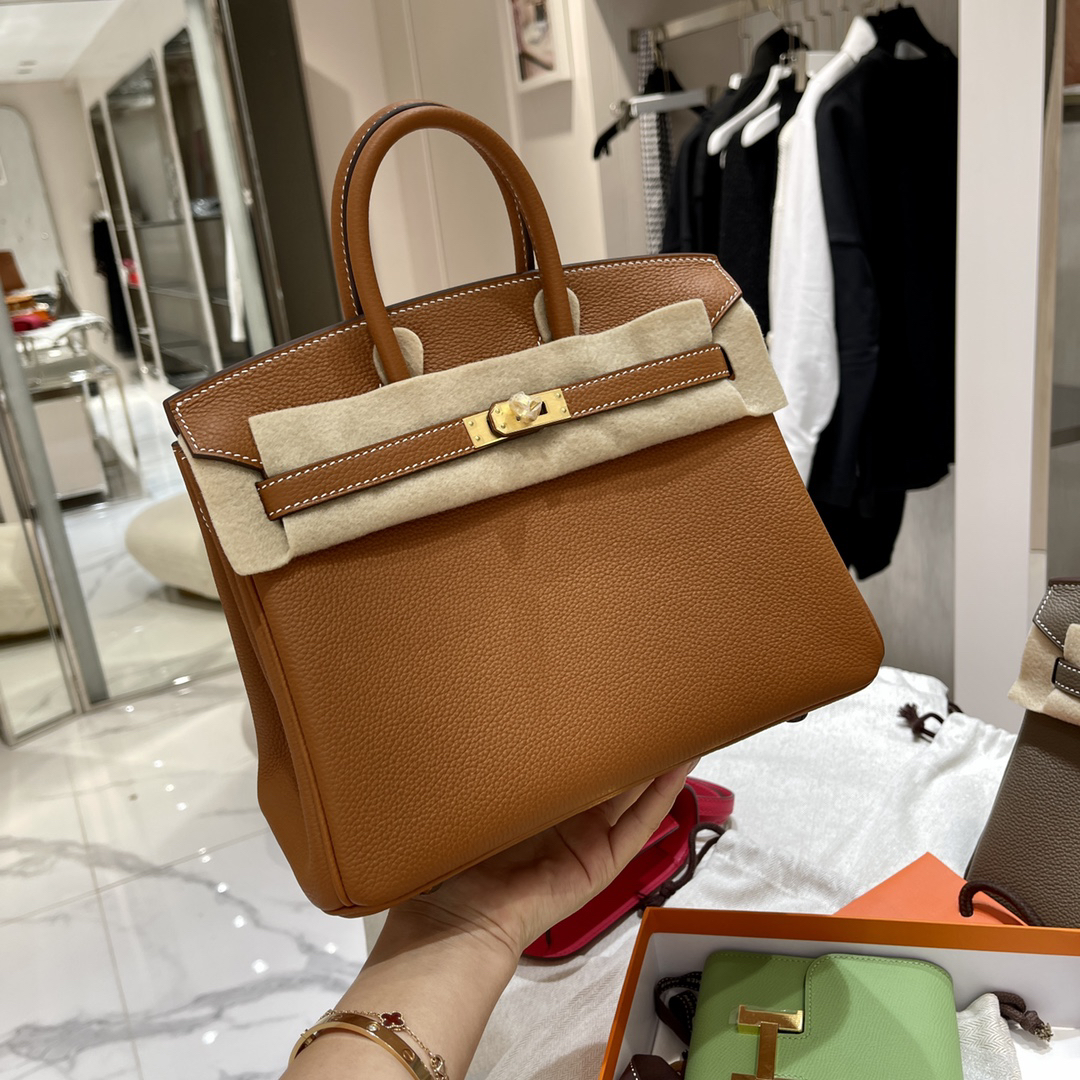 エルメス(Hermès)Birkinバッグ25mmレディースバッグ ゴールドブラウン