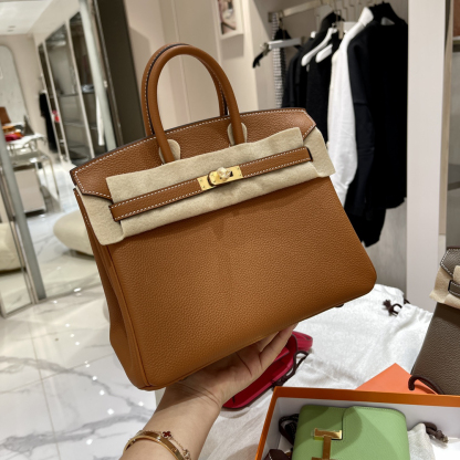 エルメス(Hermès)Birkinバッグ25mmレディースバッグ ゴールドブラウン