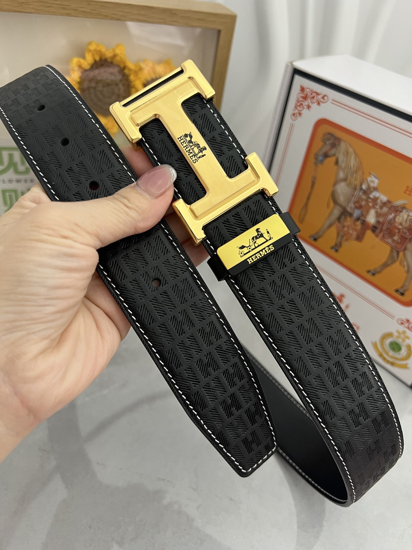 [Copy]エルメス「Hermès」Jumbo Belt Buckle & ダブルフェイスレザーベルト100cm